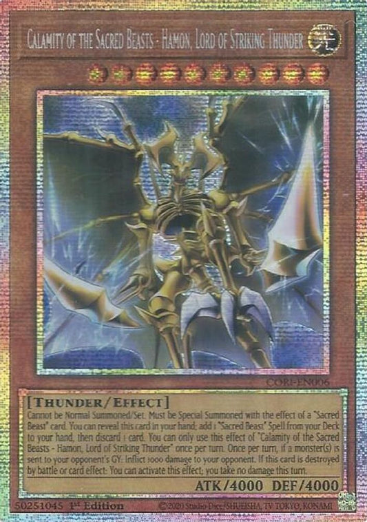 CORI-EN006 * Calamity of the Sacred Beasts - Hamon, Lord of Striking Thunder (Starlight Rare) * Starlight Rare * Chaos Origins