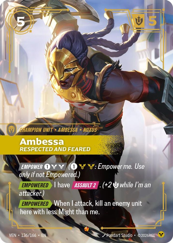 136/166 * Ambessa, Respected and Feared (Foil) * Epic * Vendetta
