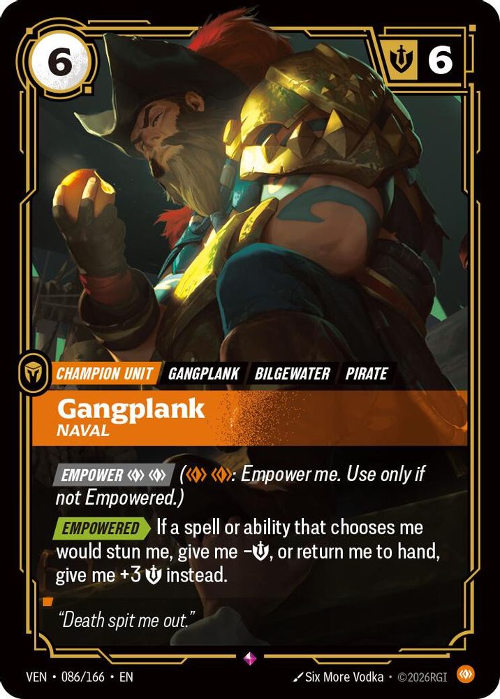 086/166 * Gangplank, Naval (Foil) * Rare * Vendetta