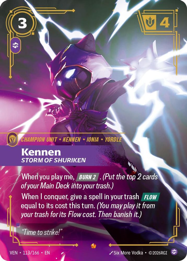 113/166 * Kennen, Storm of Shuriken (Foil) * Epic * Vendetta