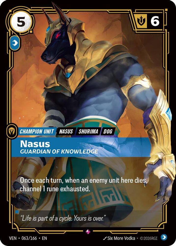 063/166 * Nasus, Guardian of Knowledge (Foil) * Rare * Vendetta