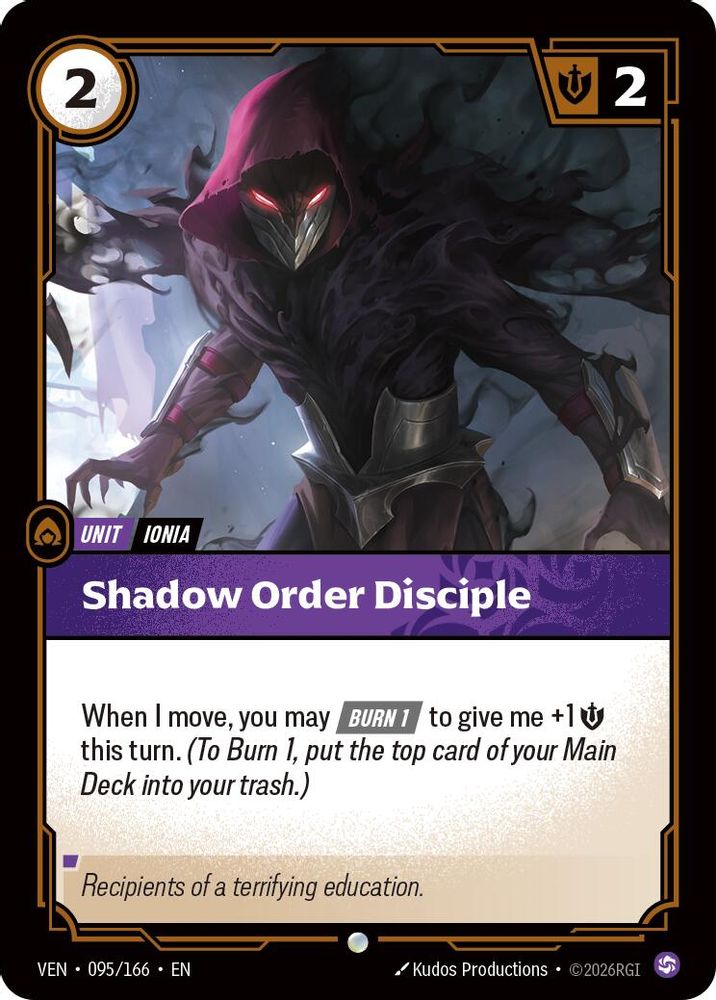 095/166 * Shadow Order Disciple * Common * Vendetta