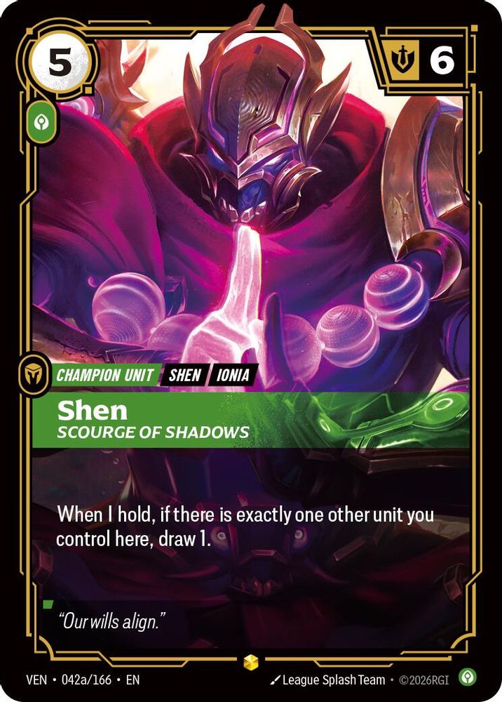 042A/166 * Shen, Scourge of Shadows (Alternate Art) (Foil) * Rare * Vendetta