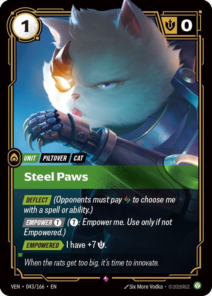 043/166 * Steel Paws (Foil) * Rare * Vendetta