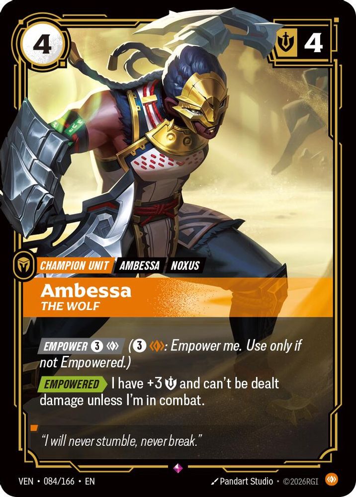 084/166 * Ambessa, The Wolf (Foil) * Rare * Vendetta