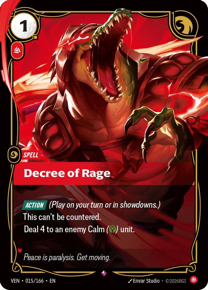 015/166 * Decree of Rage (Foil) * Rare * Vendetta