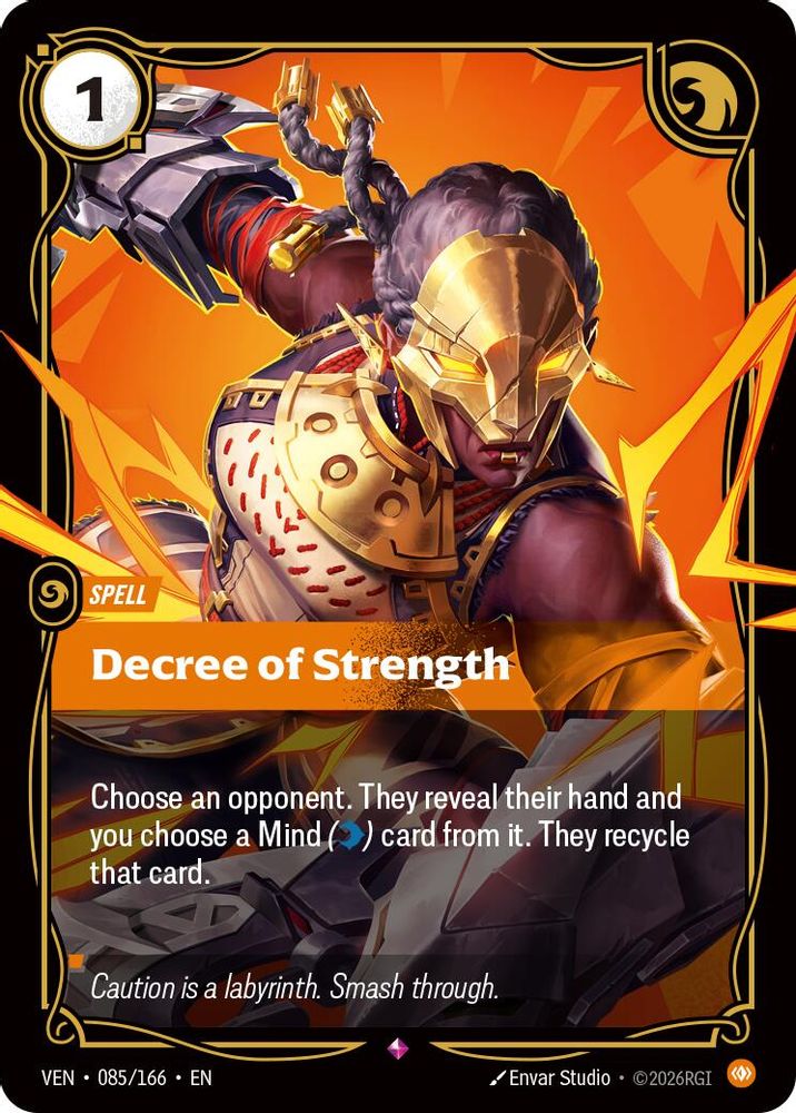 085/166 * Decree of Strength (Foil) * Rare * Vendetta