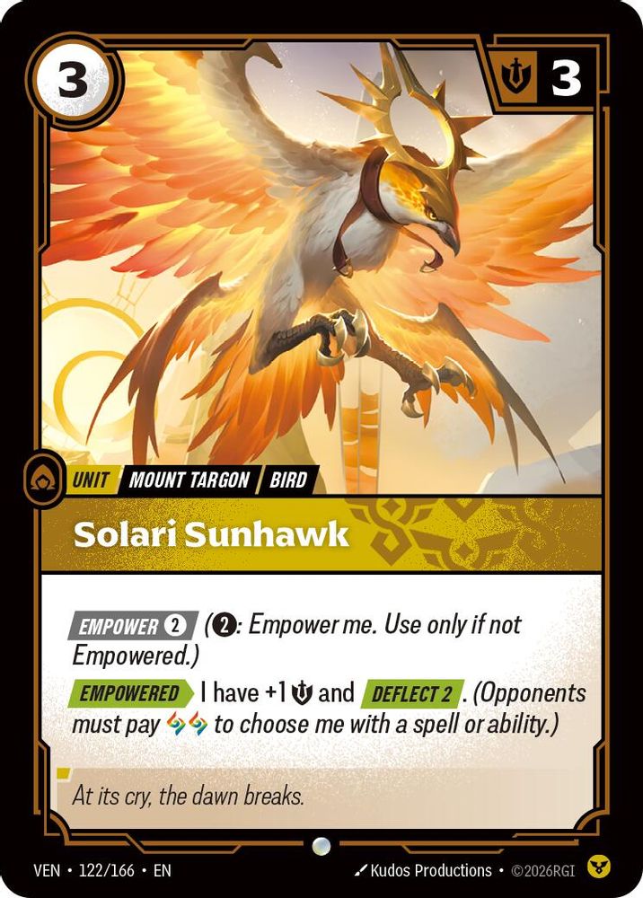 122/166 * Solari Sunhawk * Common * Vendetta