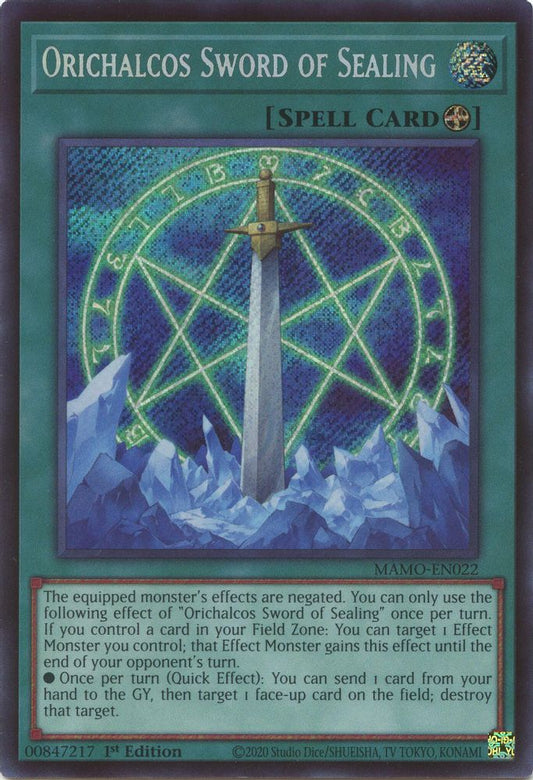 MAMO-EN022 * Orichalcos Sword of Sealing * Secret Rare * Magnificent Monsters