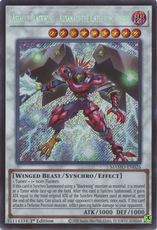 MAMO-EN026 * Assault Blackwing - Kusanagi the Gathering Storm * Secret Rare * Magnificent Monsters