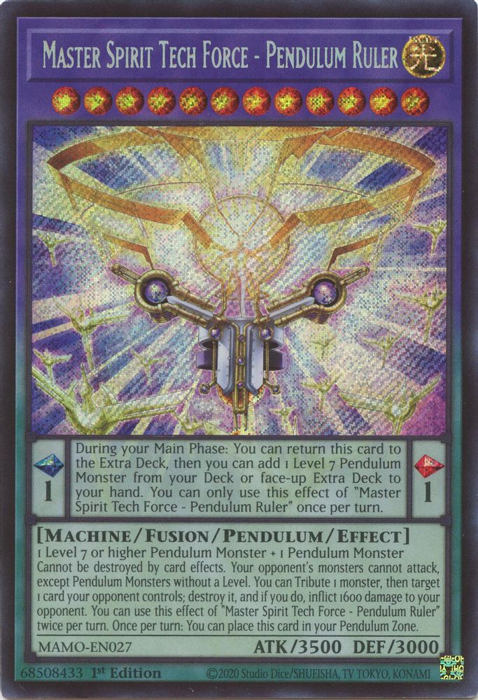 MAMO-EN027 * Master Spirit Tech Force - Pendulum Ruler * Secret Rare * Magnificent Monsters