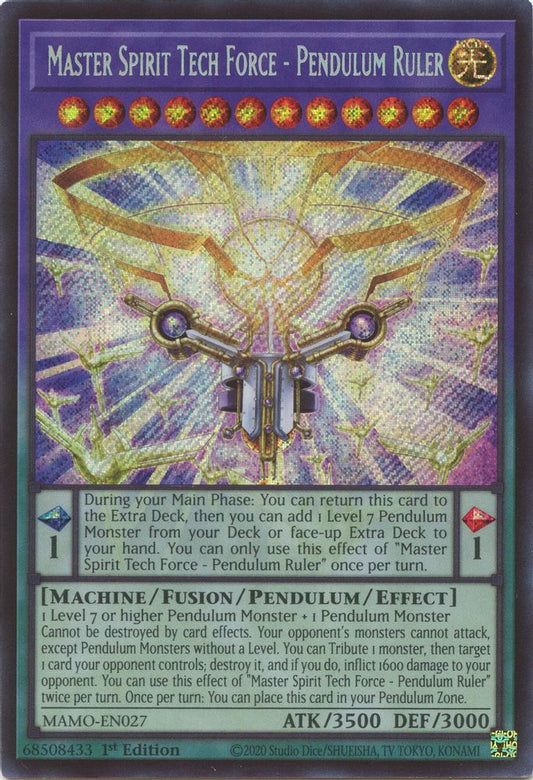 MAMO-EN027 * Master Spirit Tech Force - Pendulum Ruler * Secret Rare * Magnificent Monsters