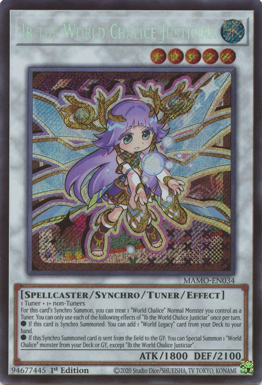 MAMO-EN034 * Ib the World Chalice Justiciar * Secret Rare * Magnificent Monsters
