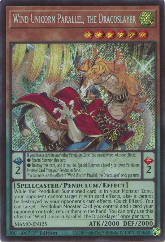 MAMO-EN125 * Wind Unicorn Parallel, the Dracoslayer * Secret Rare * Magnificent Monsters