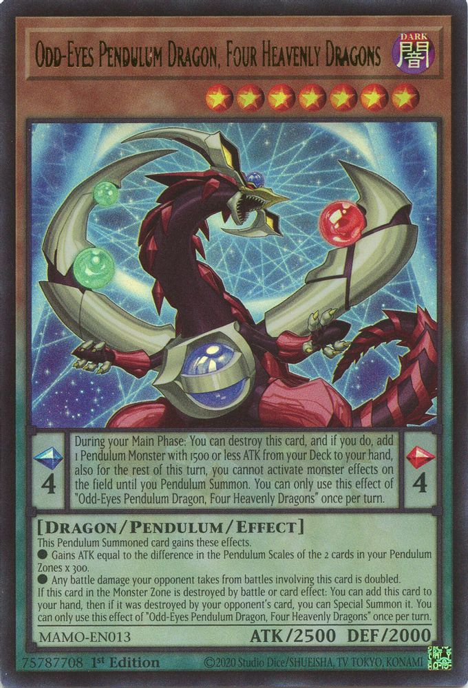 MAMO-EN013 * Odd-Eyes Pendulum Dragon of the Four Heavenly Dragons * Ultra Rare * Magnificent Monsters