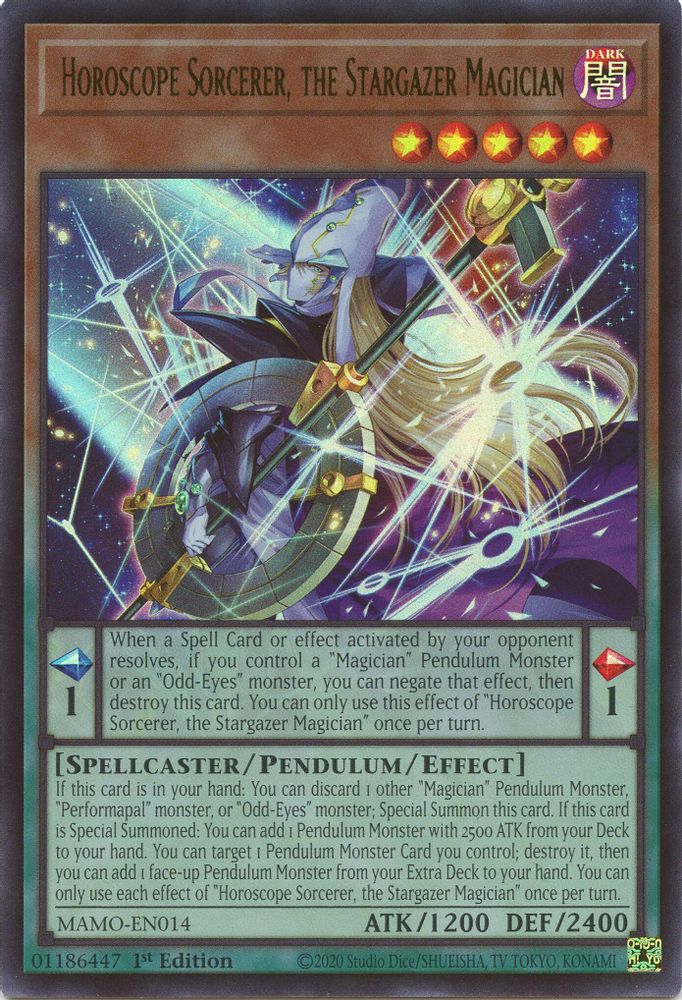 MAMO-EN014 * Horoscope Sorcerer, the Stargazer Magician * Ultra Rare * Magnificent Monsters