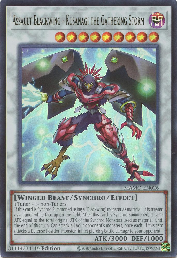 MAMO-EN026 * Assault Blackwing - Kusanagi the Gathering Storm * Ultra Rare * Magnificent Monsters