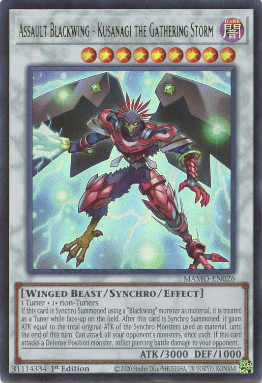 MAMO-EN026 * Assault Blackwing - Kusanagi the Gathering Storm * Ultra Rare * Magnificent Monsters