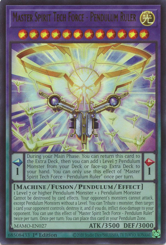 MAMO-EN027 * Master Spirit Tech Force - Pendulum Ruler * Ultra Rare * Magnificent Monsters