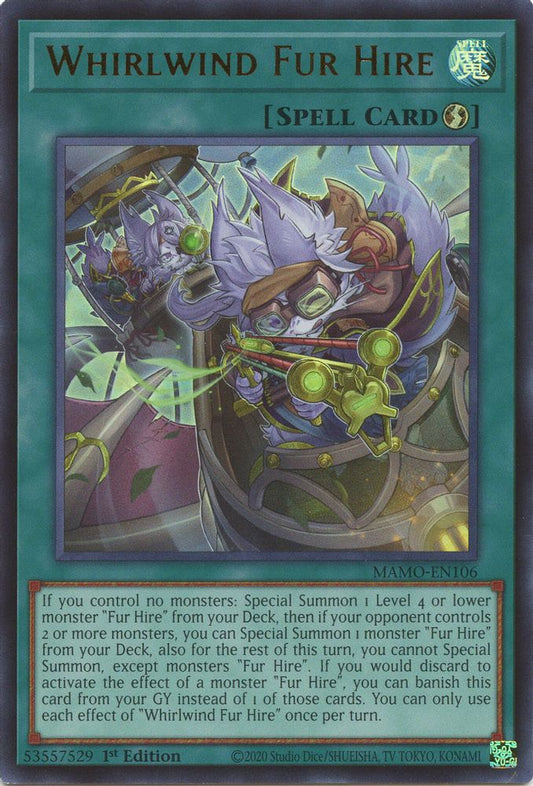 MAMO-EN106 * Whirlwind Fur Hire * Ultra Rare * Magnificent Monsters
