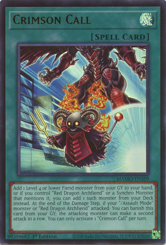 MAMO-EN109 * Crimson Call * Ultra Rare * Magnificent Monsters