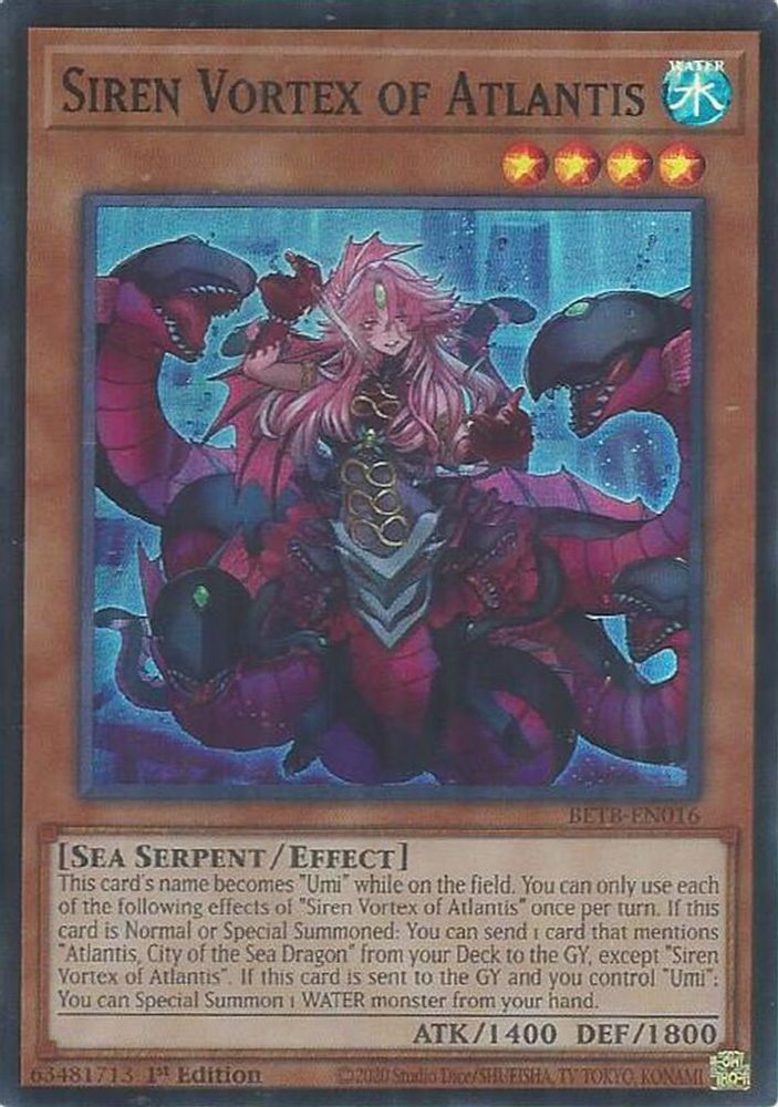 BETB-EN016 * Siren Vortex of Atlantis * Super Rare * Beyond the Brave