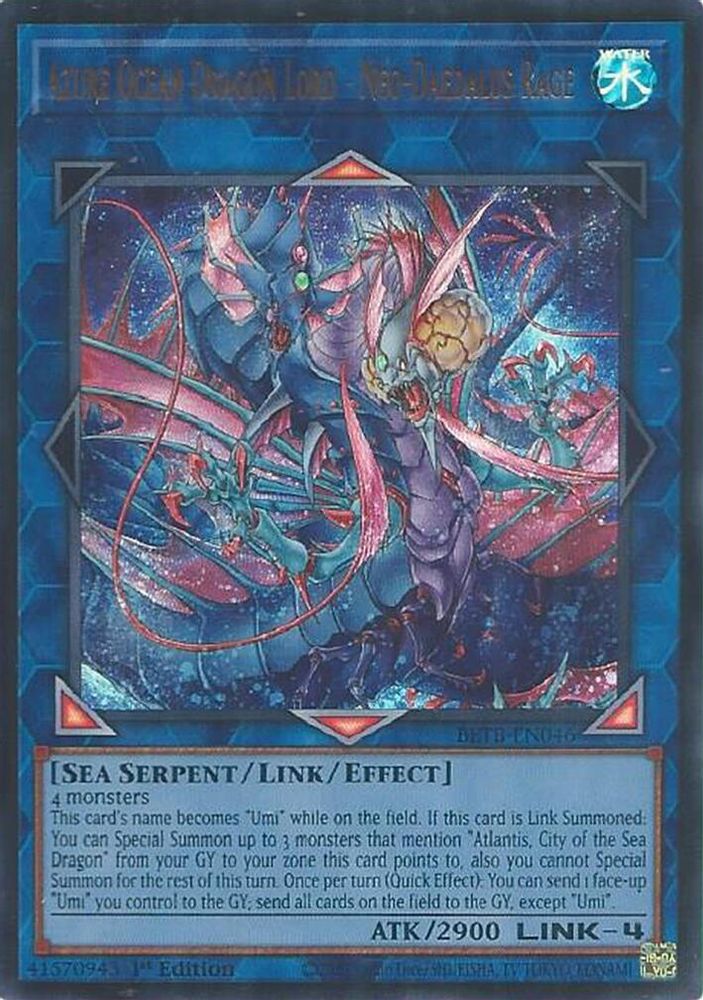 BETB-EN046 * Azure Ocean Dragon Lord - Neo-Daedalus Rage * Ultra Rare * Beyond the Brave