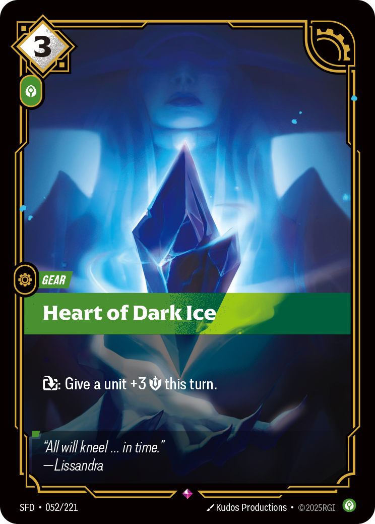 Heart of Dark Ice — Rare SFD-052, carta Riftbound