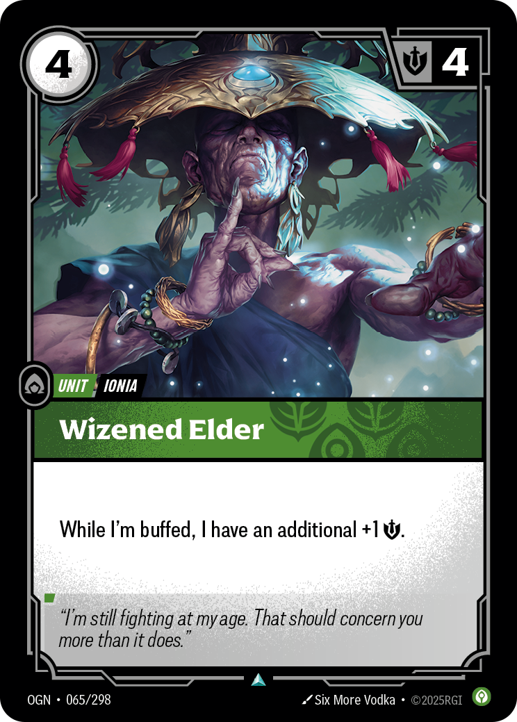 Wizened Elder — Uncommon OGN-065, carta Riftbound