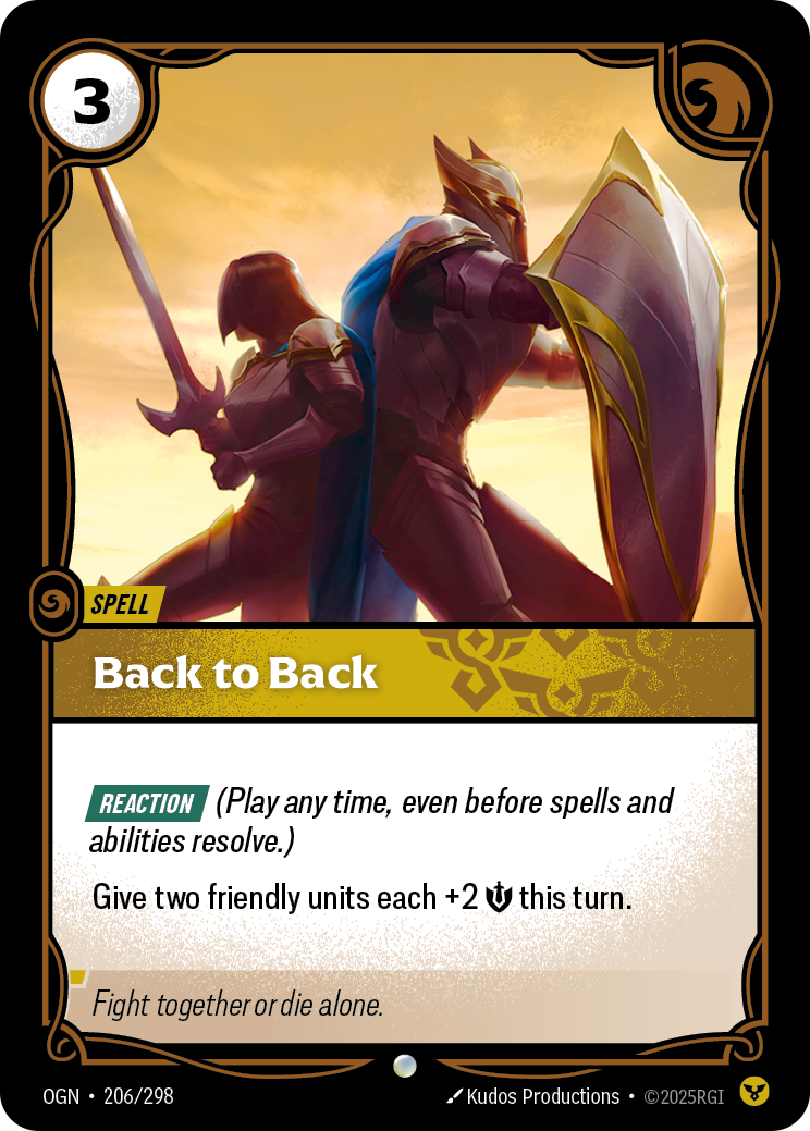 Back to Back — Common OGN-206, carta Riftbound