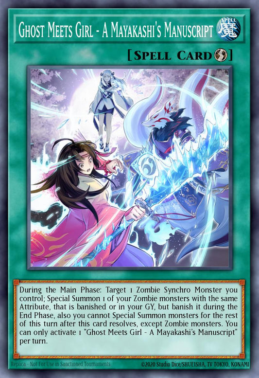 Ghost Meets Girl - A Mayakashi's Manuscript - 2021 Tin of Ancient Battles (MP21) * Ultra Rare * MP21-EN026