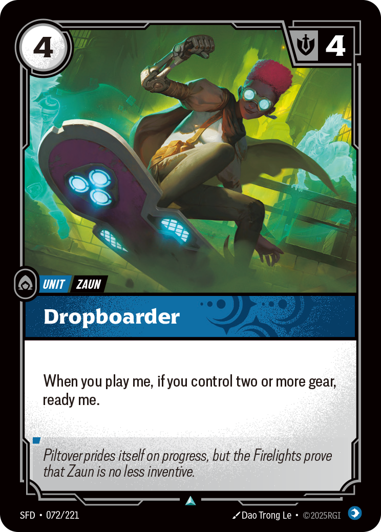 Dropboarder — Uncommon SFD-072, carta Riftbound