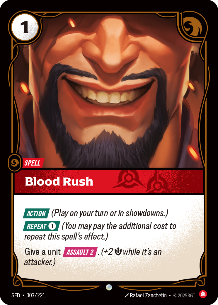 Blood Rush — Common Foil SFD-003, carta Riftbound