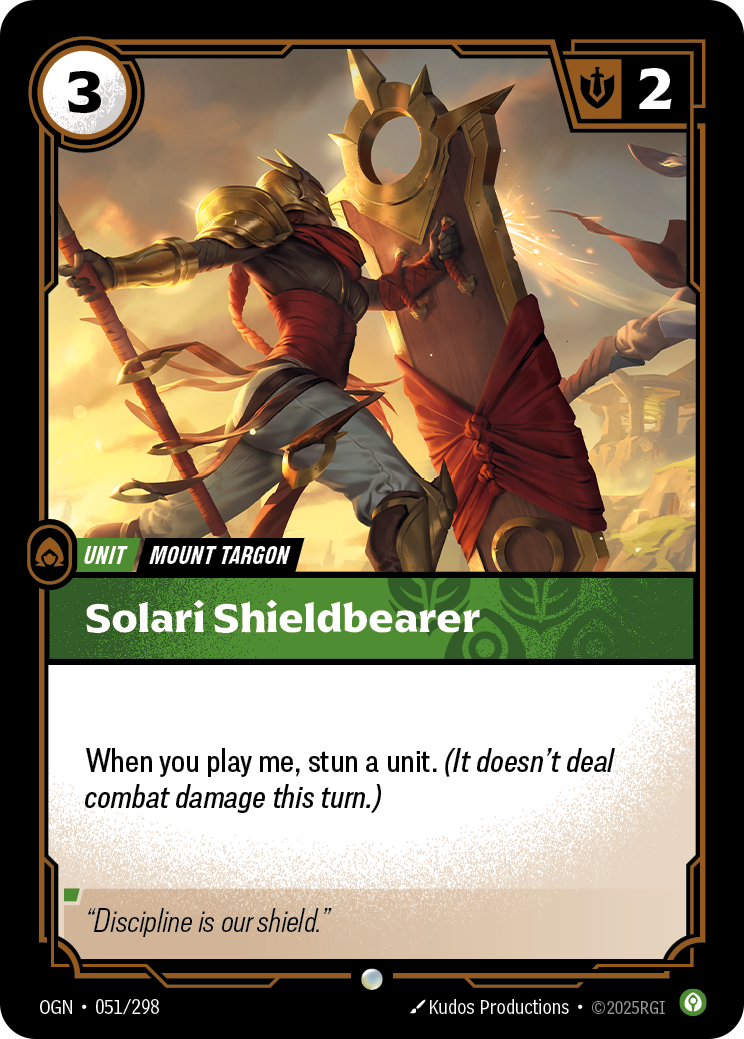 OGN-051 * Solari Shieldbearer * Common * Origins