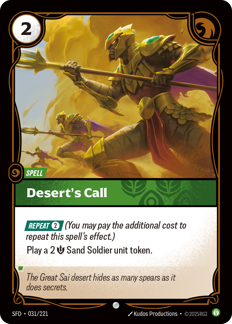Desert's Call — Common SFD-031, carta Riftbound