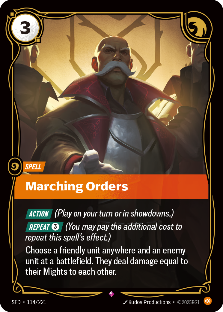 SFD-114 * Marching Orders * Rare * Spiritforged