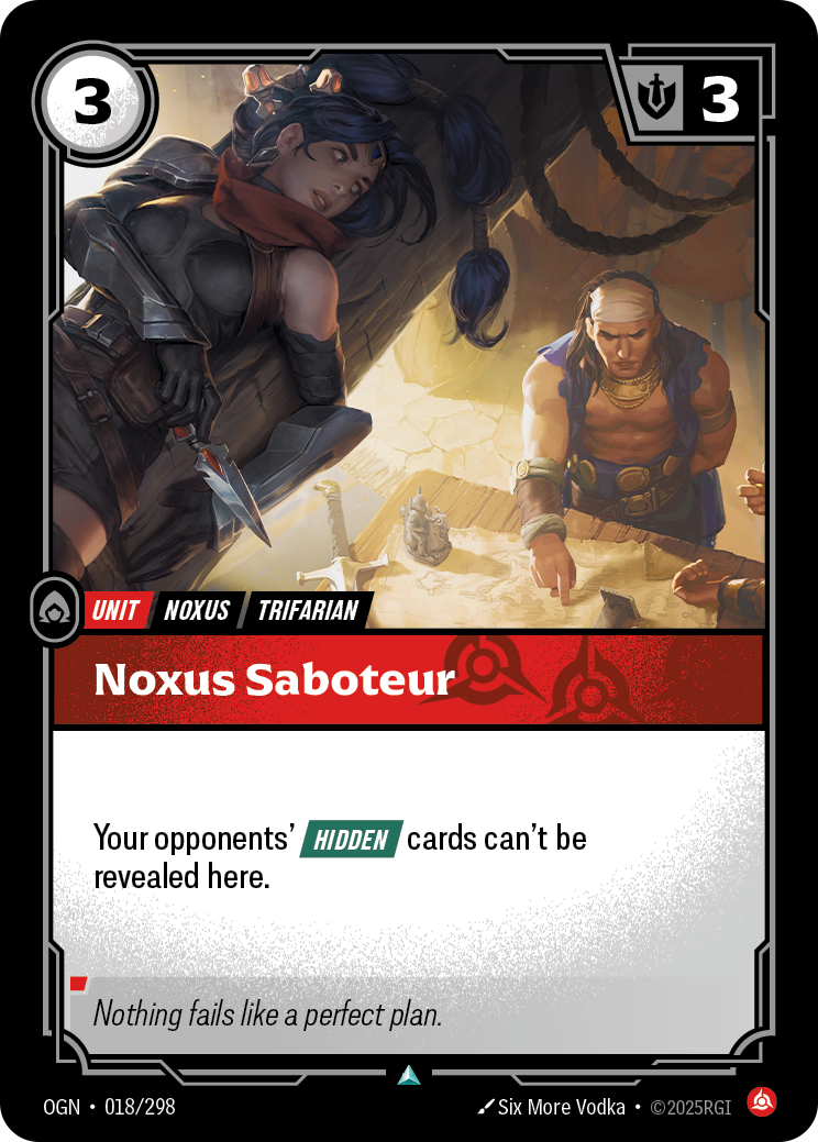 Noxus Saboteur — Uncommon OGN-018, carta Riftbound