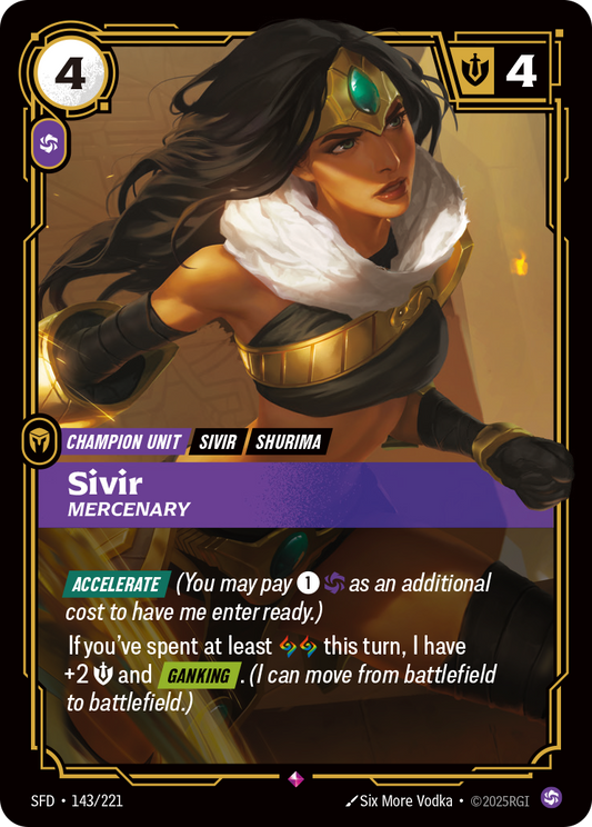 Sivir, Mercenary * Rare * SFD-143