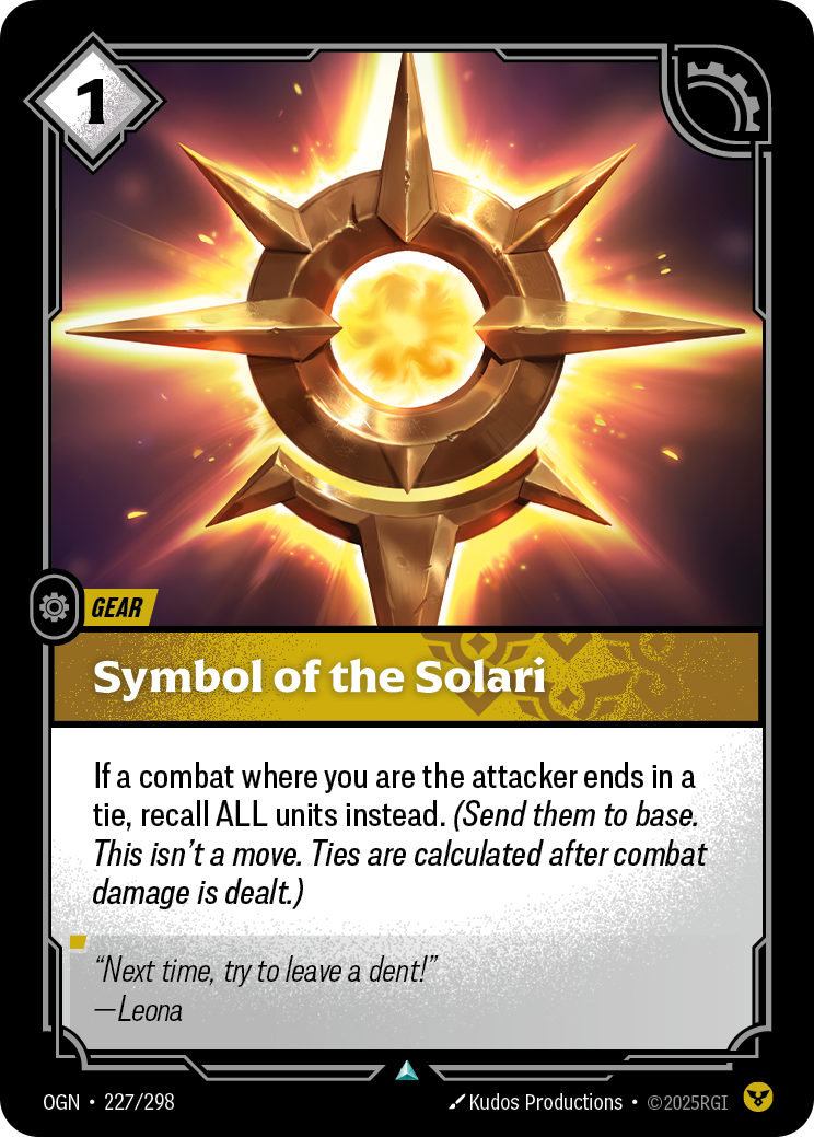 Symbol of the Solari — Uncommon OGN-227, carta Riftbound