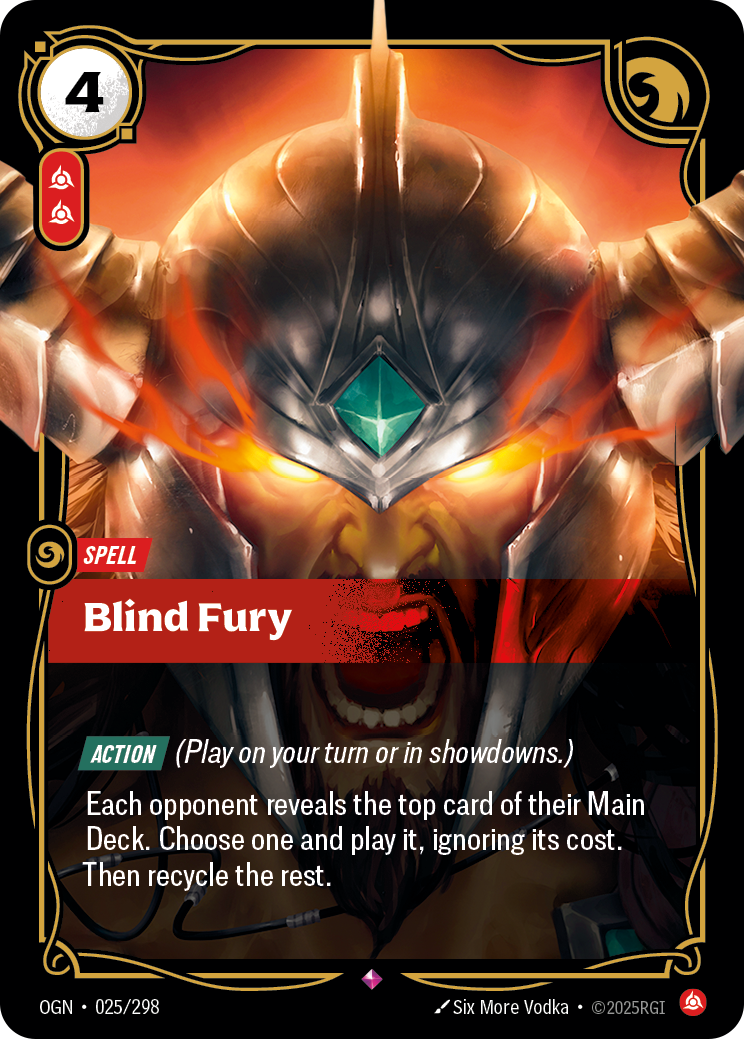 OGN-025 * Blind Fury * Rare * Origins