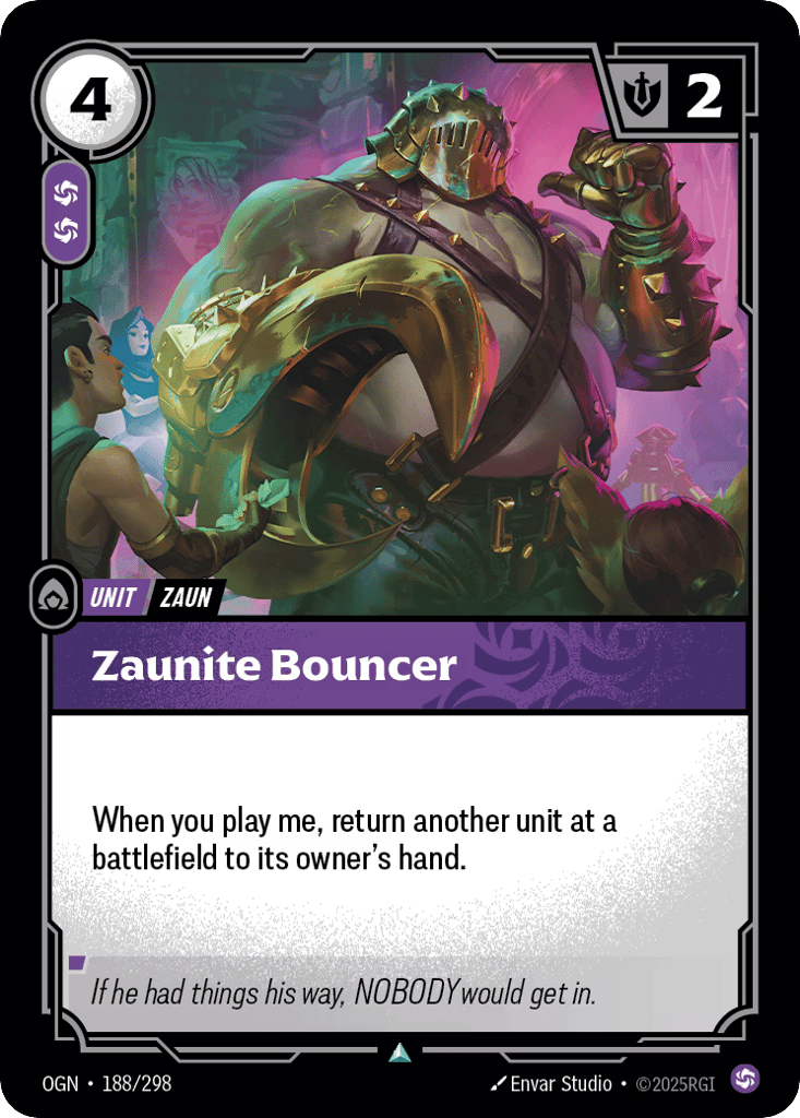 OGN-188 * Zaunite Bouncer (Foil) * Uncommon * Origins